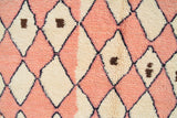 Rosewater - Handmade Moroccan Rug with Pink Diamonds - Add a touch of elegance to your home