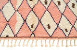 Rosewater - Handmade Moroccan Rug with Pink Diamonds - Add a touch of elegance to your home