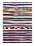 Vintage flat weave colorful rows
