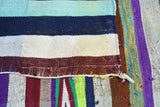 Vintage flat weave colorful rows
