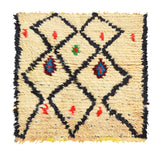 Vintage Moroccan Rug - Black And Red Rugs - Light Blue Area Rugs