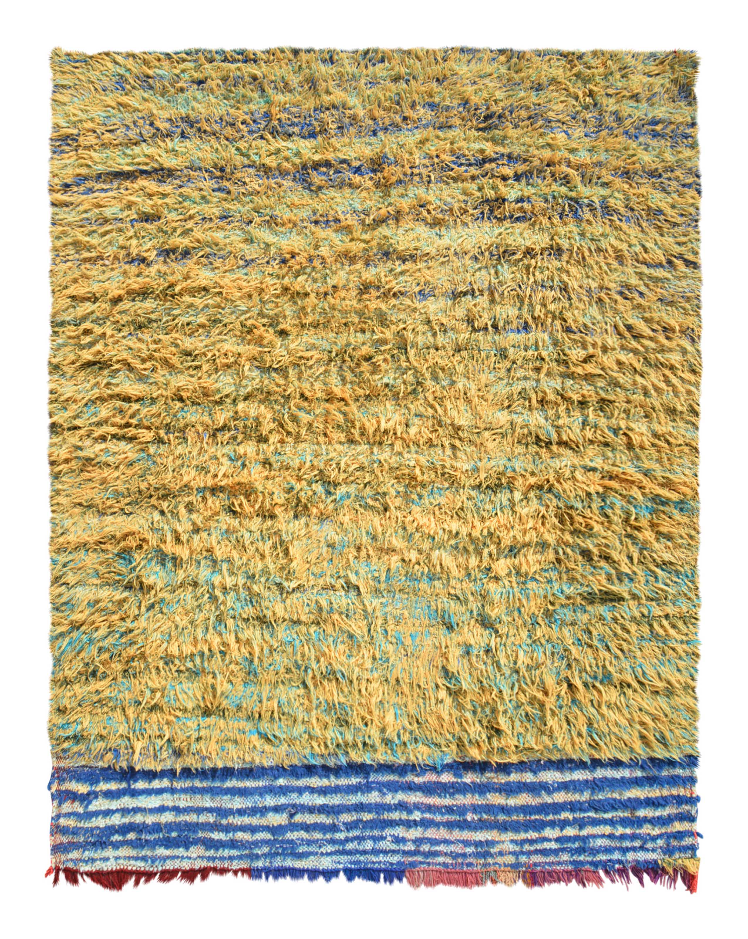 Vintage Yellow Bliss Shaggy Vintage Rug - Add a touch of warmth to your home
