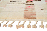 White Brown And Pink Stripes Rug I Moroccan White Rug Collection