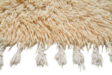 White Shaggy Handmade Wool Rug