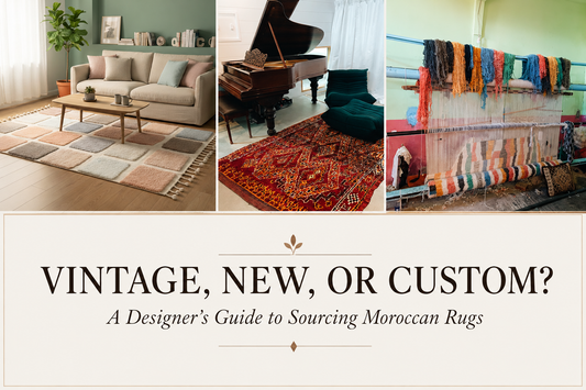 Vintage, New, or Custom? A Designer’s Guide to Sourcing Moroccan Rugs