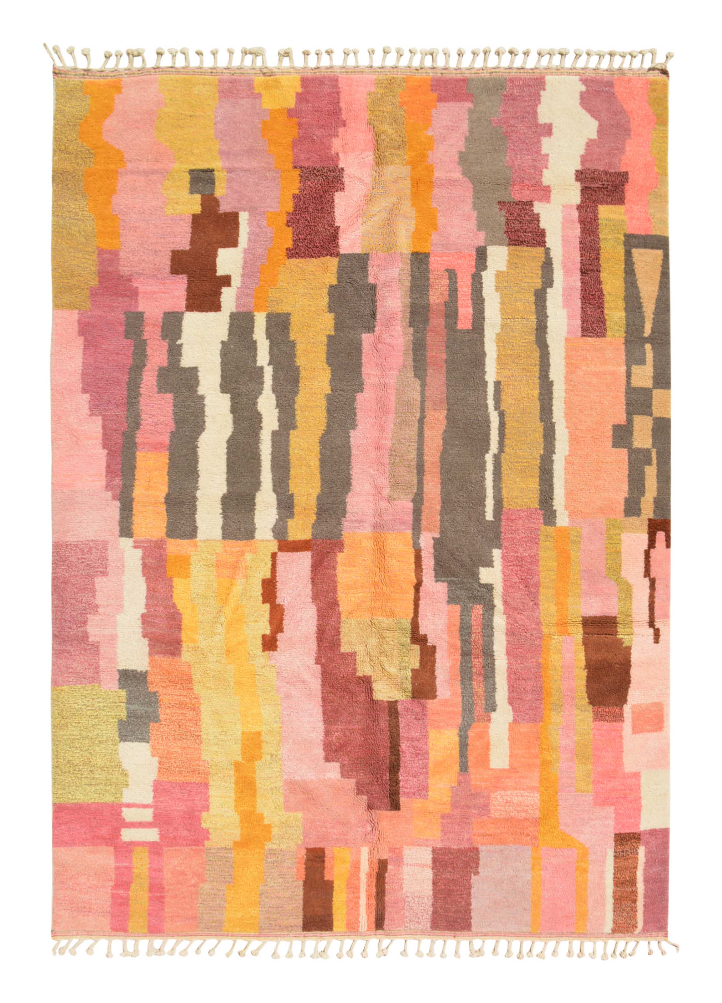 Desert Glow | 9'x12' Pink & Orange Abstract Moroccan Area Rug ...