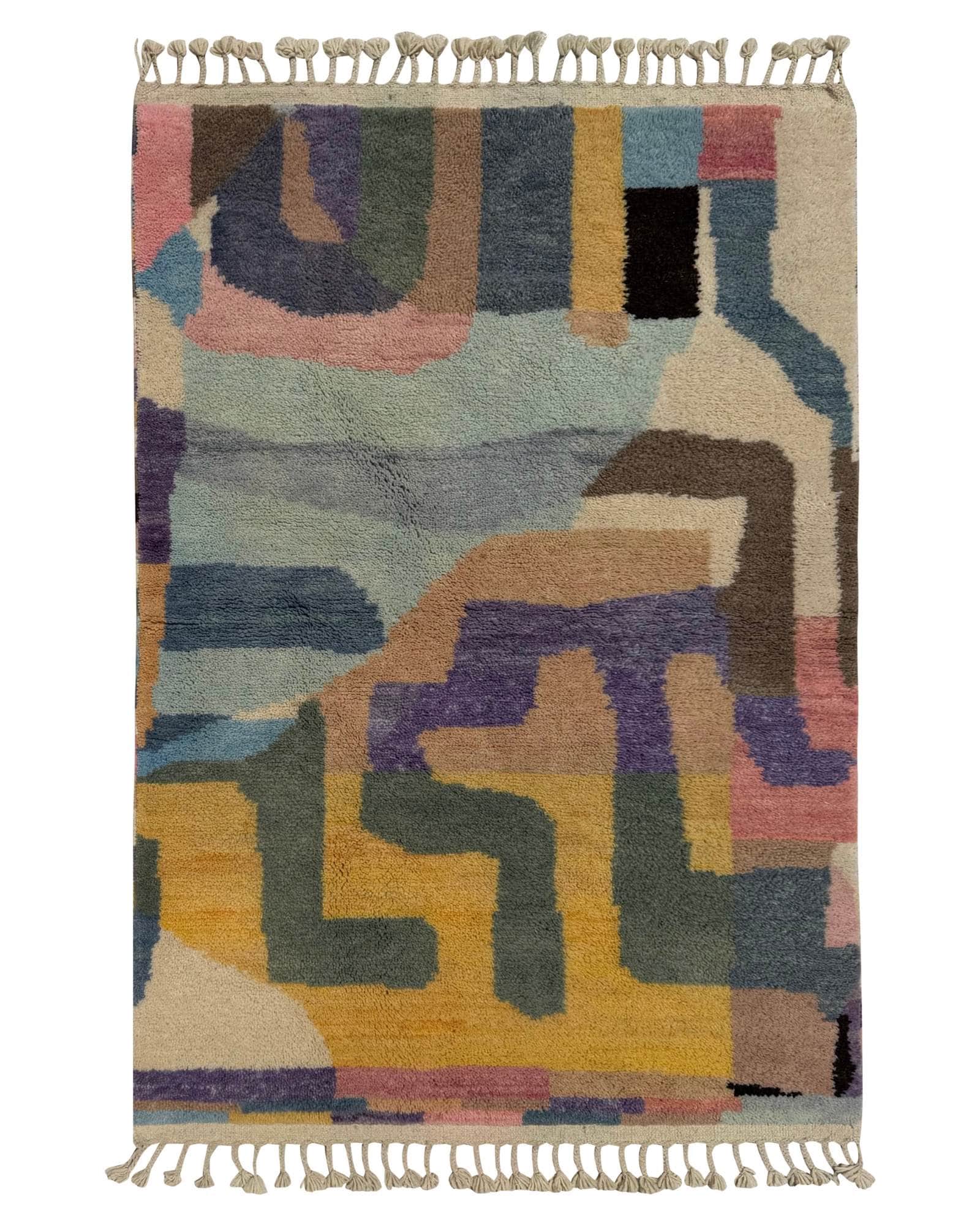 Abstract Handmade Moroccan Wool Rug | 4 x 6
