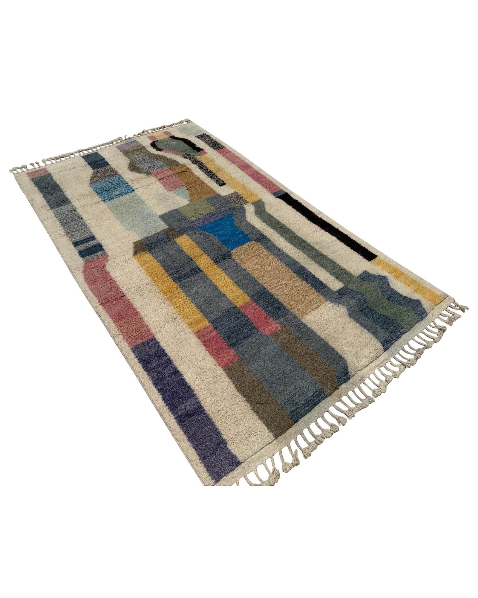 Abstract Handmade Moroccan Wool Rug | 5 x 8