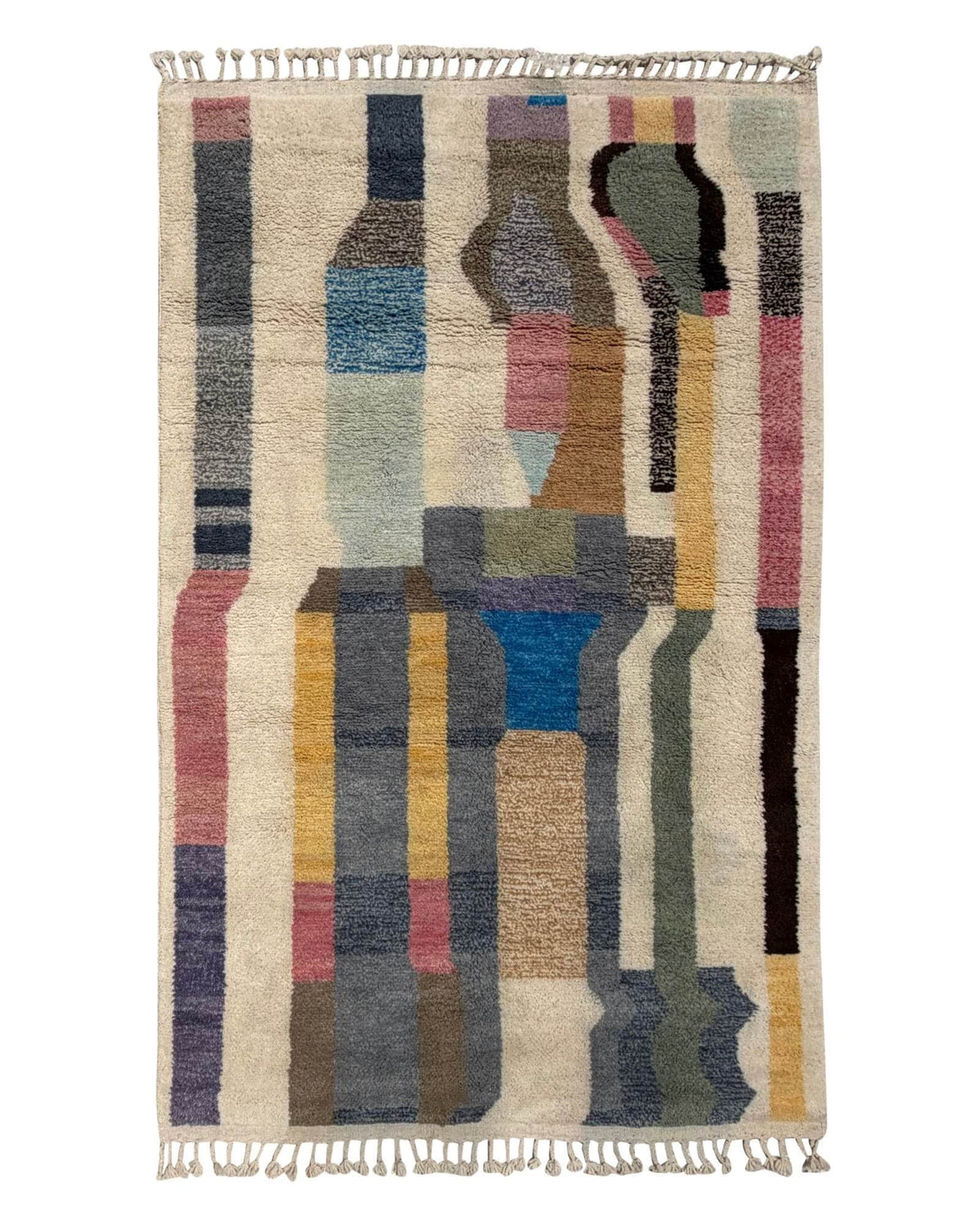Abstract Handmade Moroccan Wool Rug | 5 x 8
