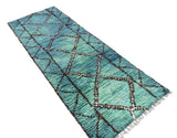 Abyss – Vintage Moroccan Rug in Aqua | Handmade Berber Beni Ourain Style