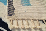 asablanca Blue | 5'x8' Modern Abstract Blue & Black Striped Azilal Rug