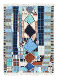 Aura Rug: Handwoven Blues Abstract - Modern Moroccan Design