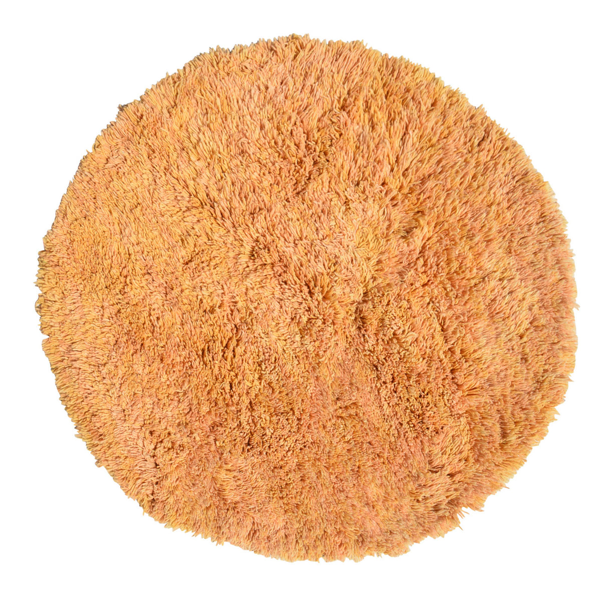 Aurora | 6' Round Golden Orange Plush Moroccan Area Rug