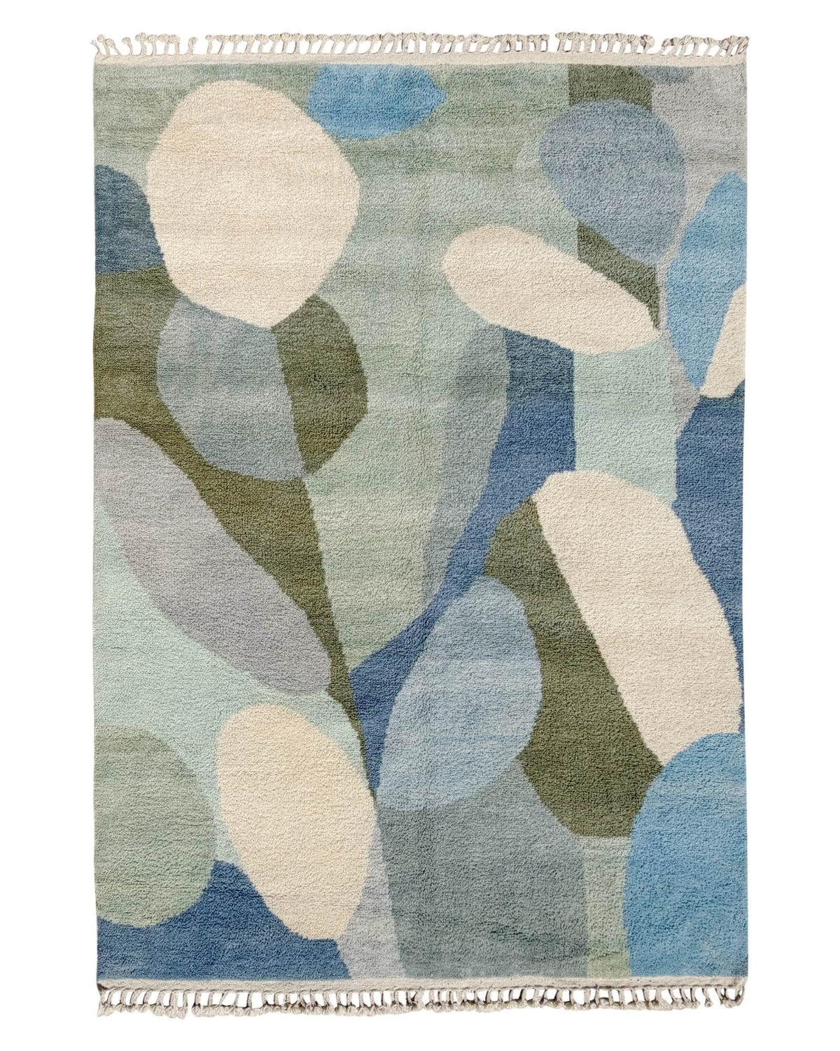 Blue & Green Abstract Handmade Rug | 8 x 10