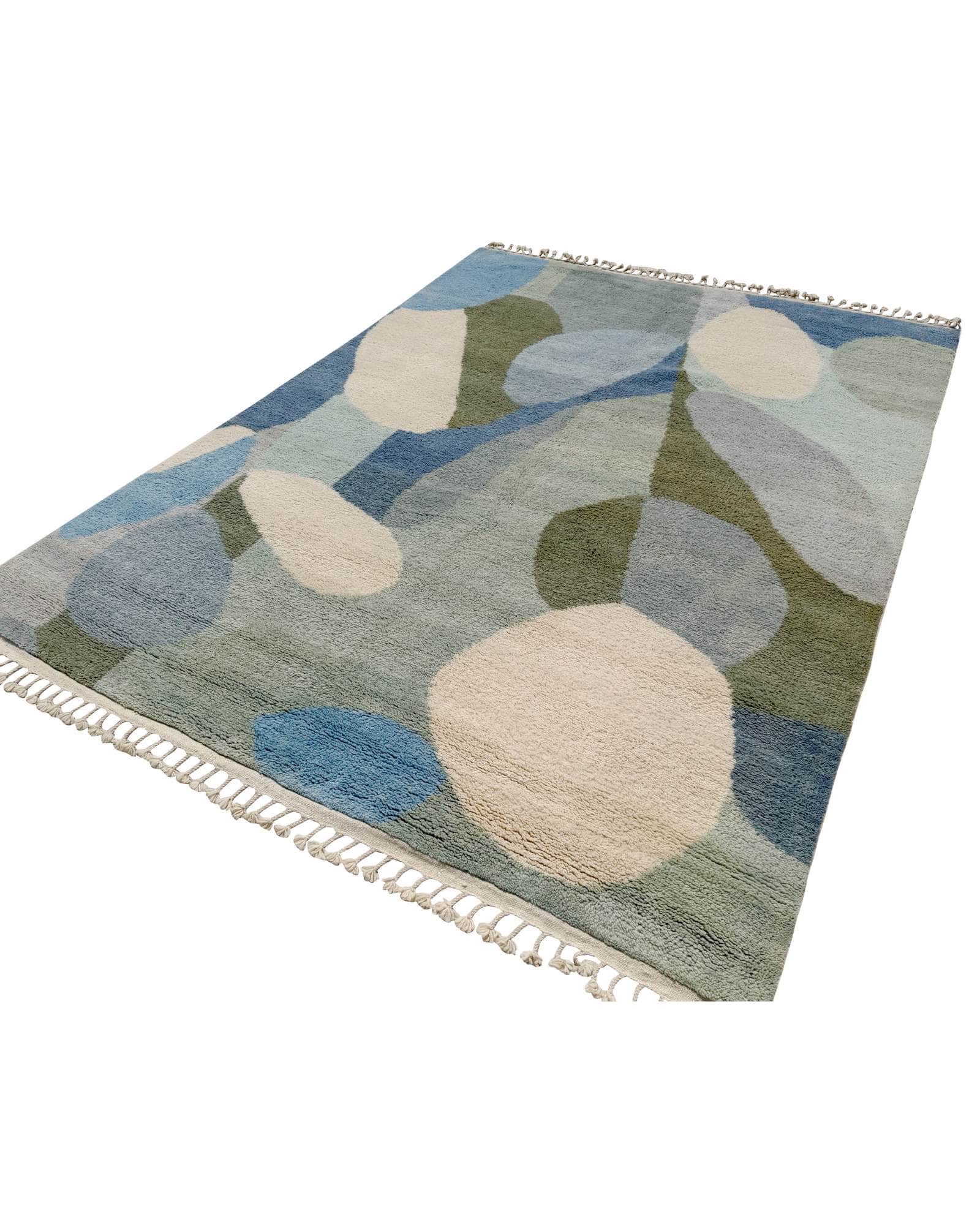 Blue & Green Abstract Handmade Rug | 8 x 10