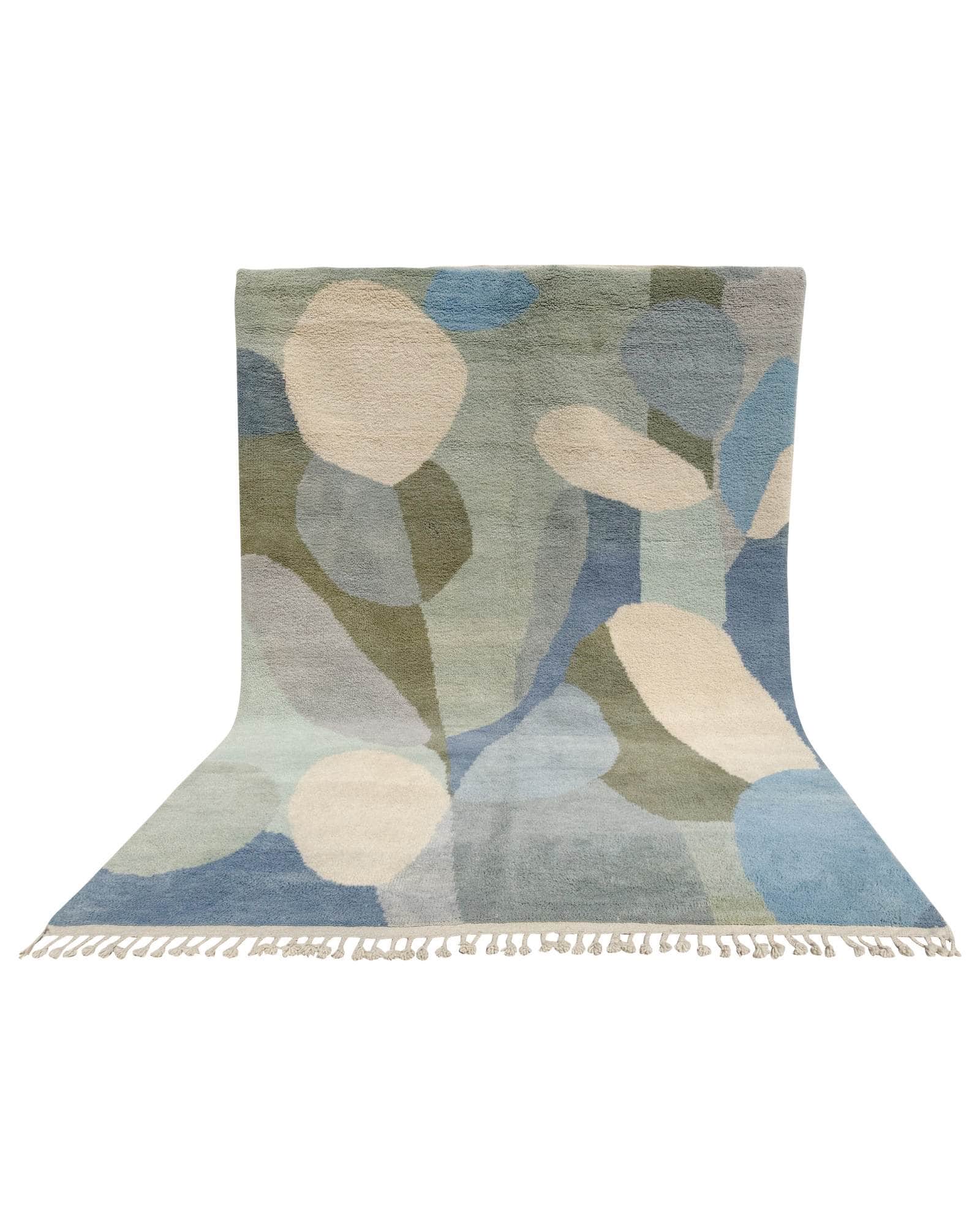Blue & Green Abstract Handmade Rug | 8 x 10