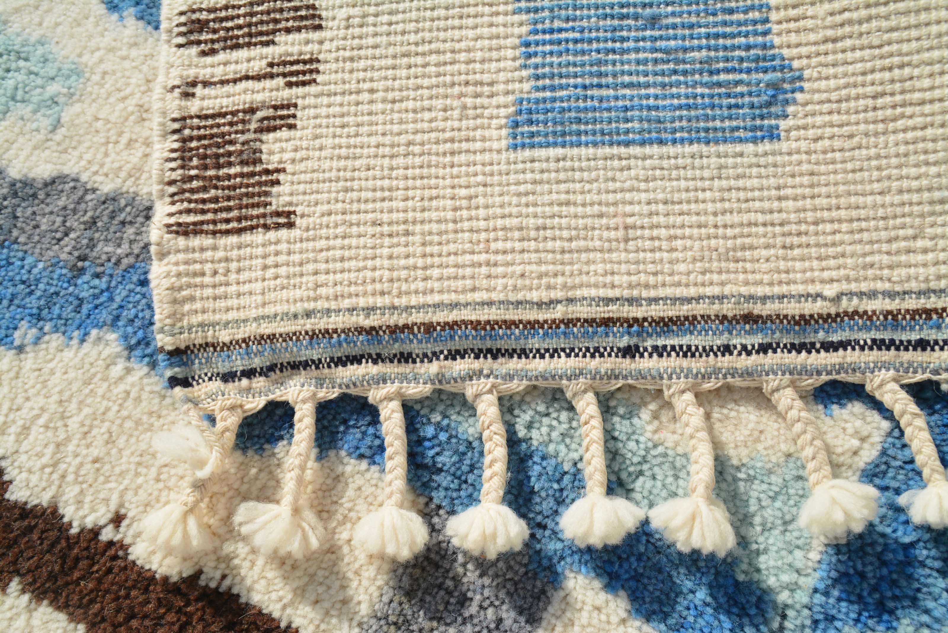 Blue Haven - Handmade Moroccan Rug with Blue Addal Design - Add a touch of serenity to your home