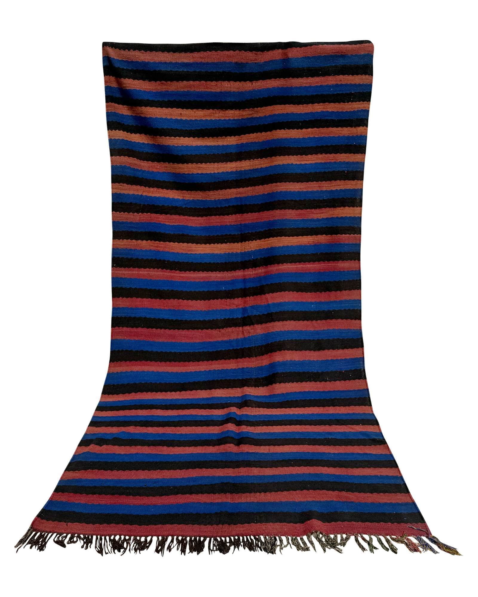 Blue Striped Vintage Moroccan Flatweave | 5x11