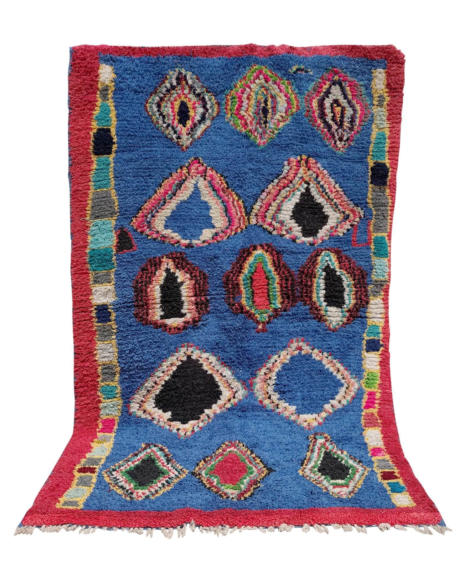 Blue Vintage Moroccan Rug | 4'10 x 7'4 Azilal