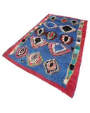 Blue Vintage Moroccan Rug | 4'10 x 7'4 Azilal