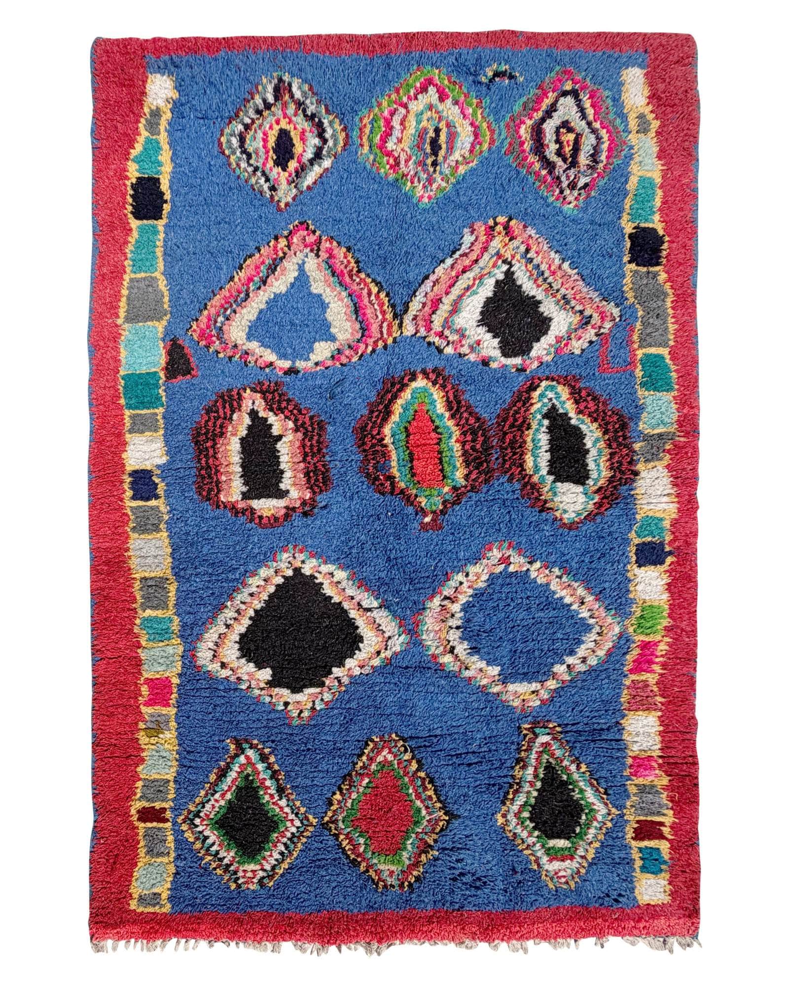 Blue Vintage Moroccan Rug | 4'10 x 7'4 Azilal