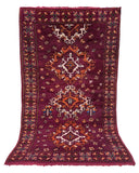 Burgundy Vintage Moroccan Rug | 4'7 x 7'10