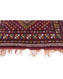 Burgundy Vintage Moroccan Rug | 6x14 Tribal