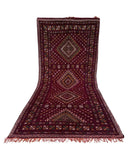Burgundy Vintage Moroccan Rug | 6x14 Tribal