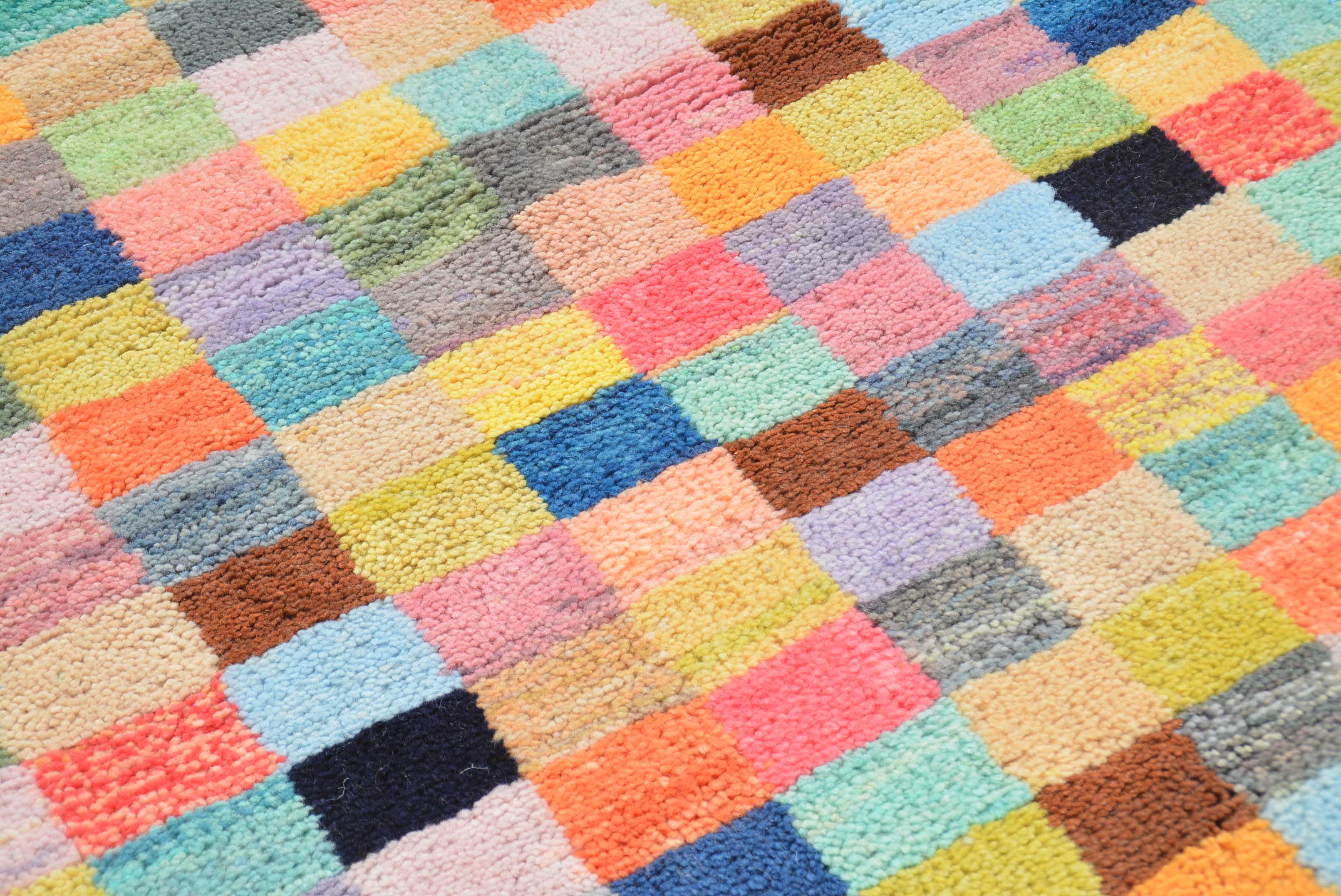 Candy | 4'x6' Colorful Checkerboard Moroccan Rug for Nursery