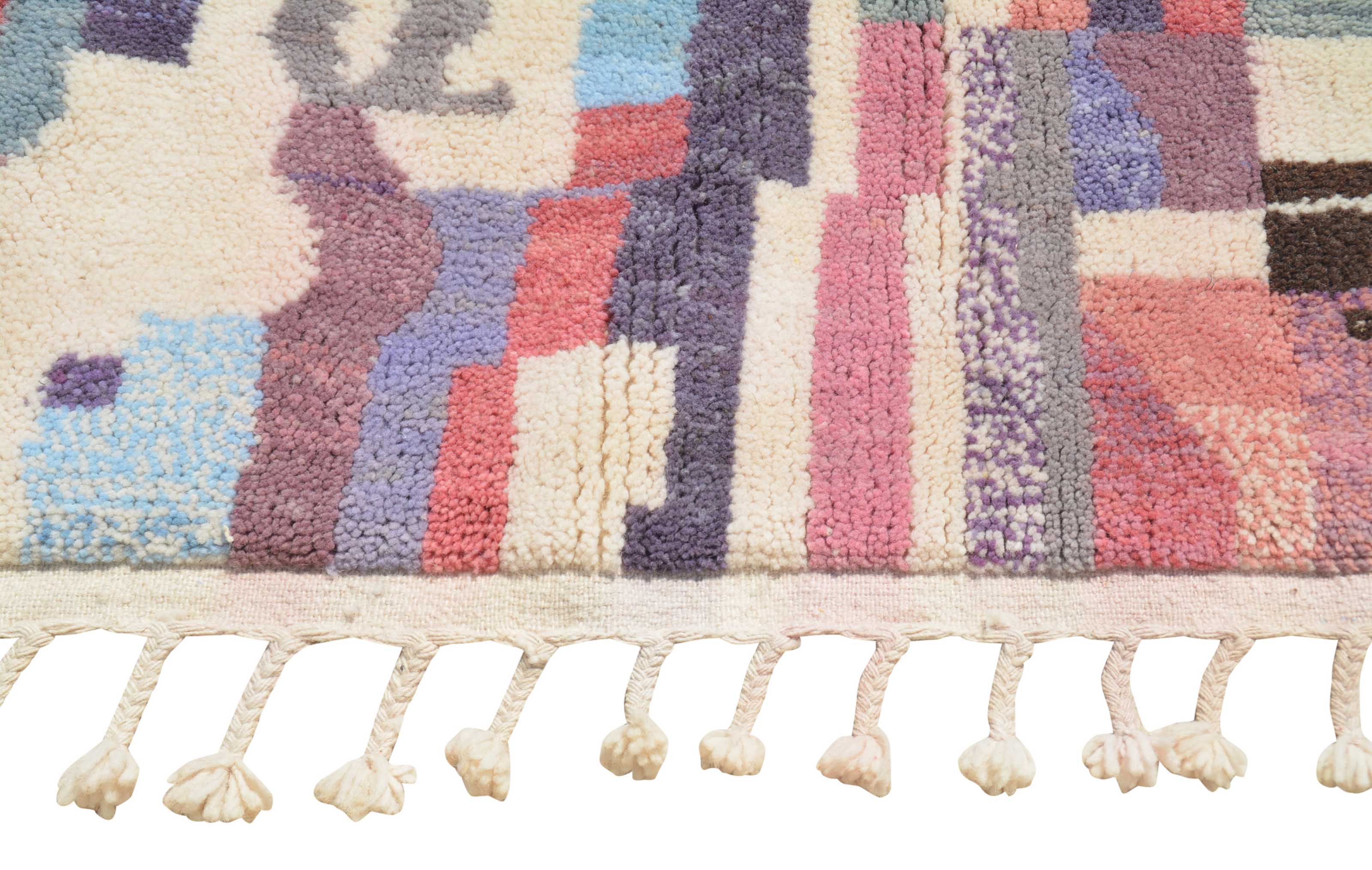 City Lights | 7'x9' Colorful Pink & Blue Abstract Moroccan Area Rug