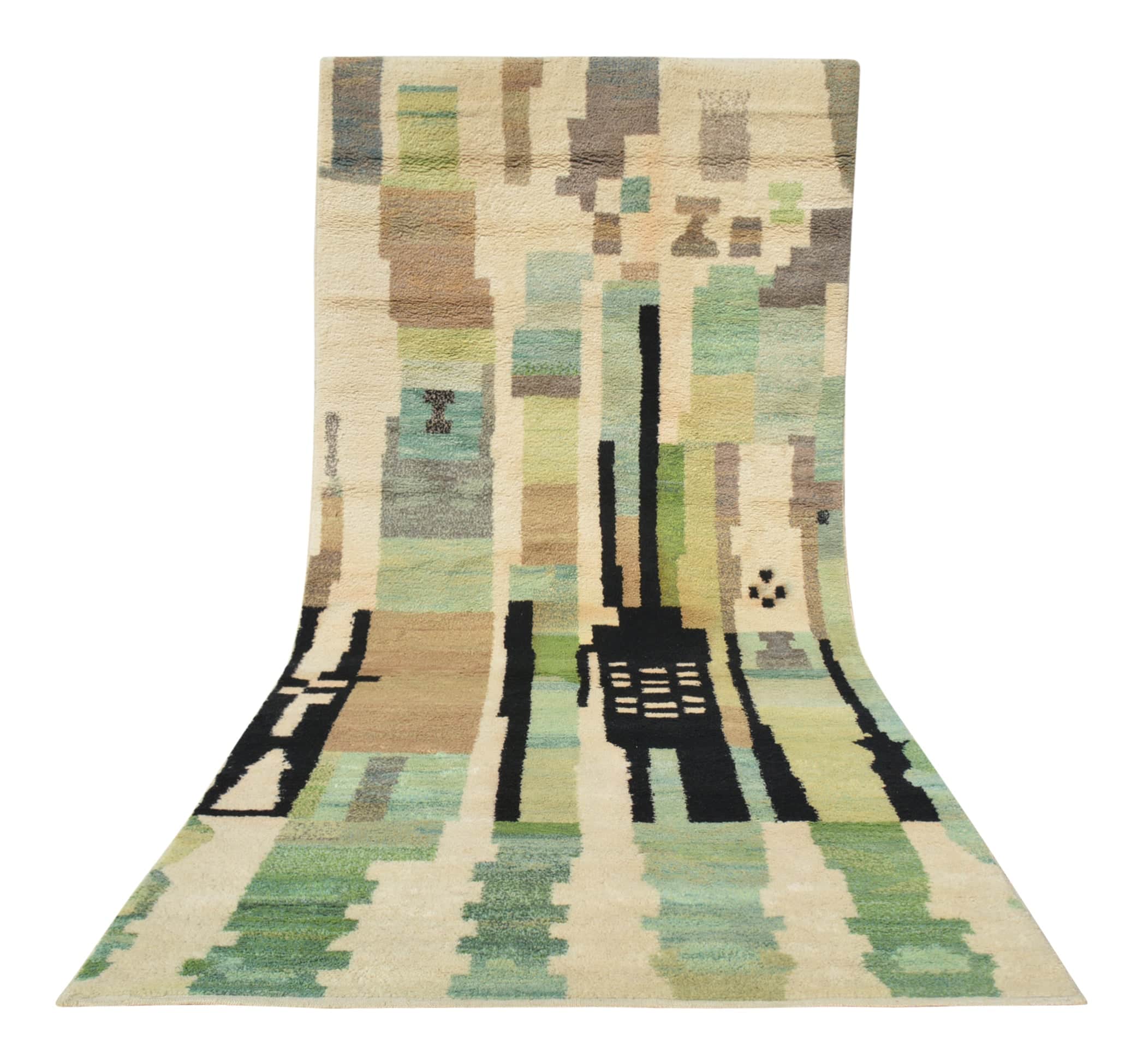 Codewalk | 6'x13'6" Modern Abstract Moroccan Gallery Runner