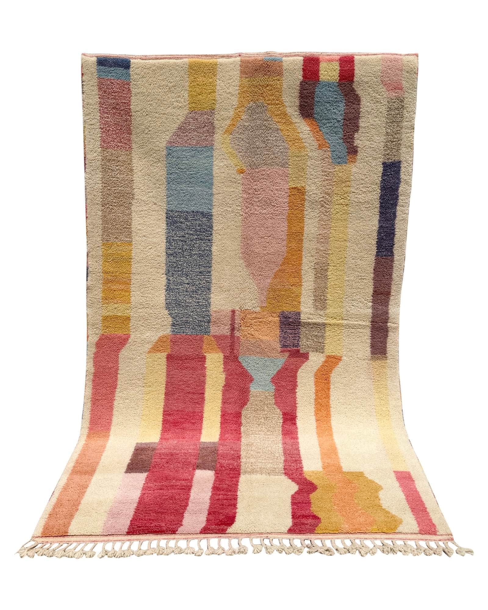 Colorful Abstract Handmade Moroccan Rug | 5x8