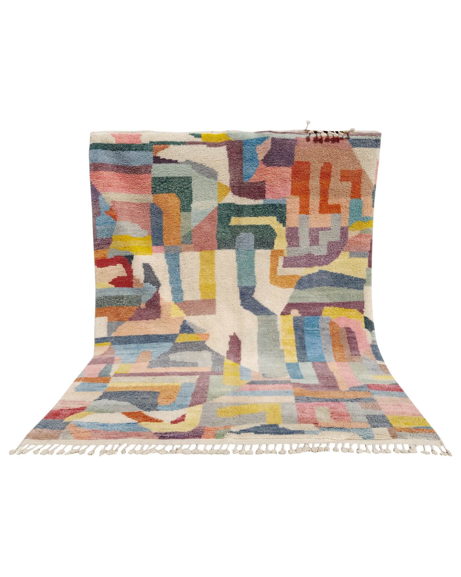 Colorful Abstract Handmade Moroccan Rug | 8x10