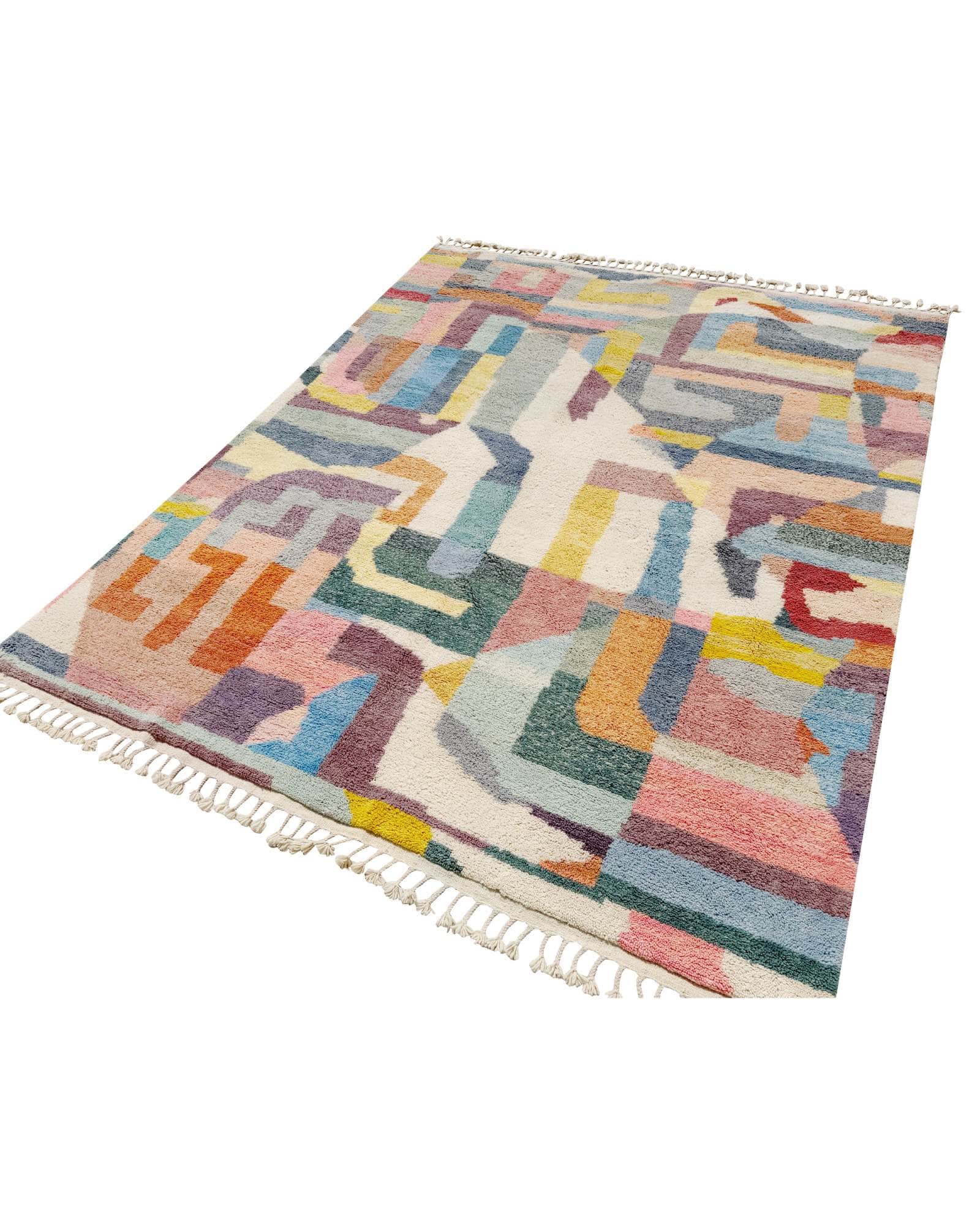 Colorful Abstract Handmade Moroccan Rug | 8x10