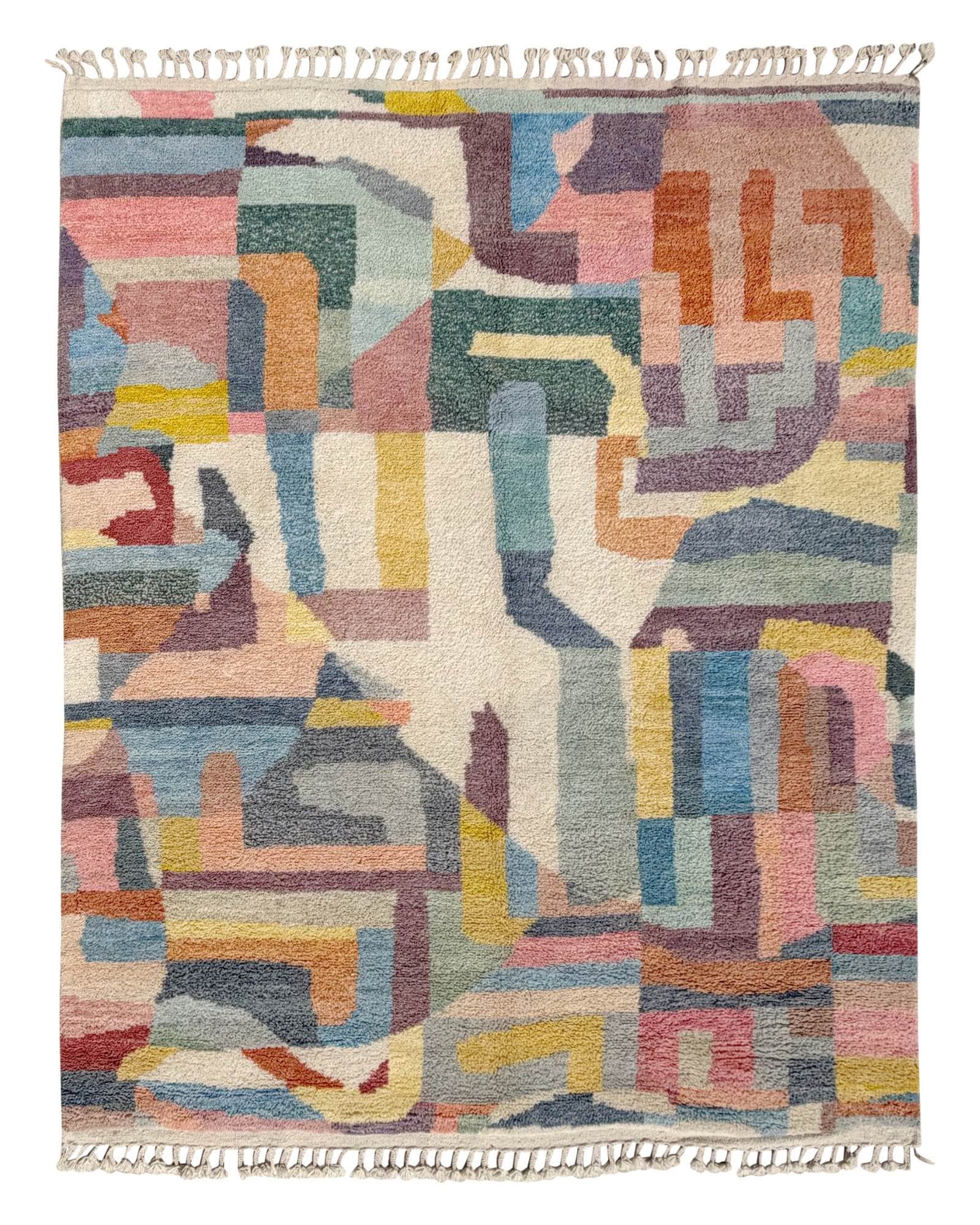 Colorful Abstract Handmade Moroccan Rug | 8x10
