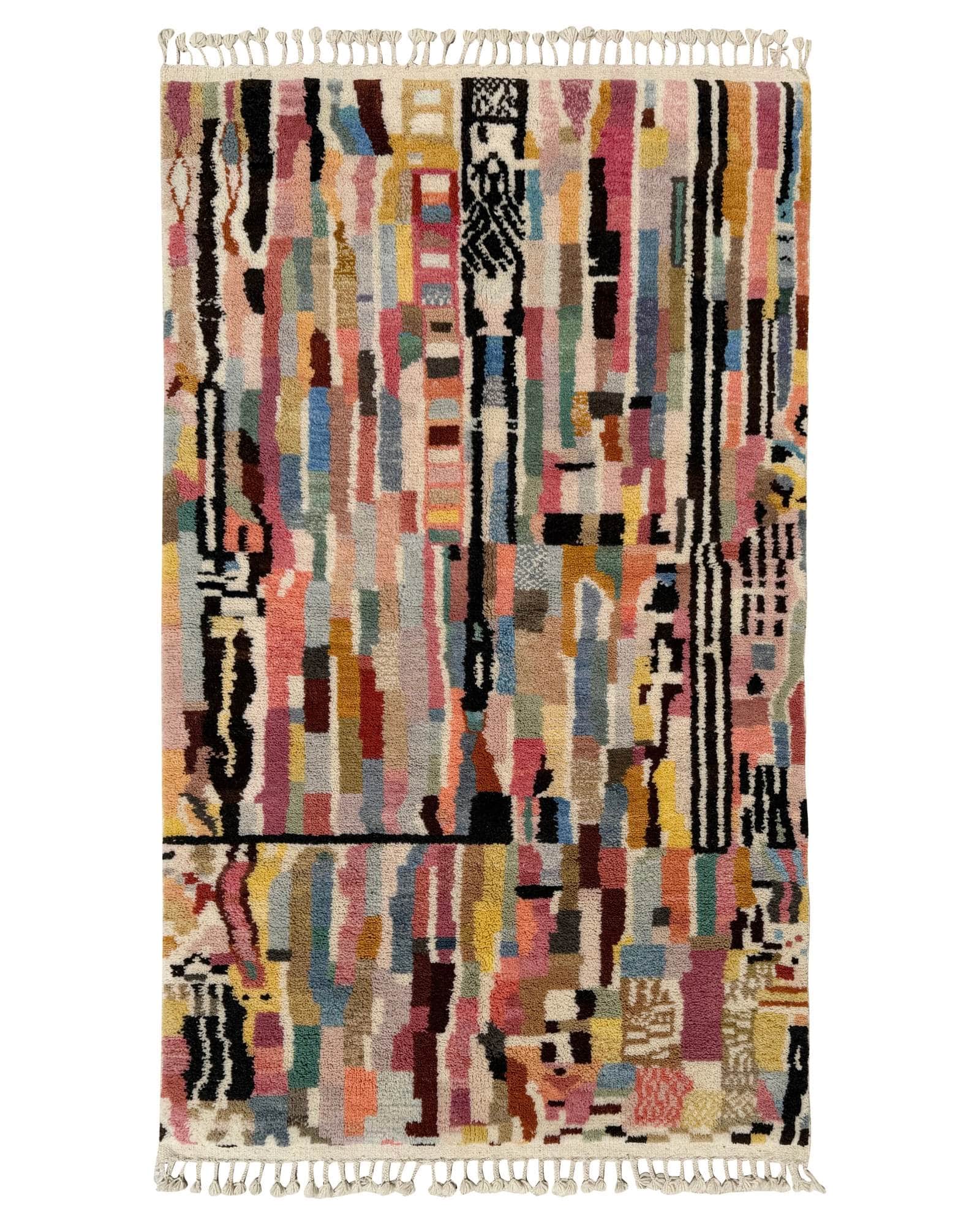 Colorful Azilal Handmade Moroccan Rug | 5x8