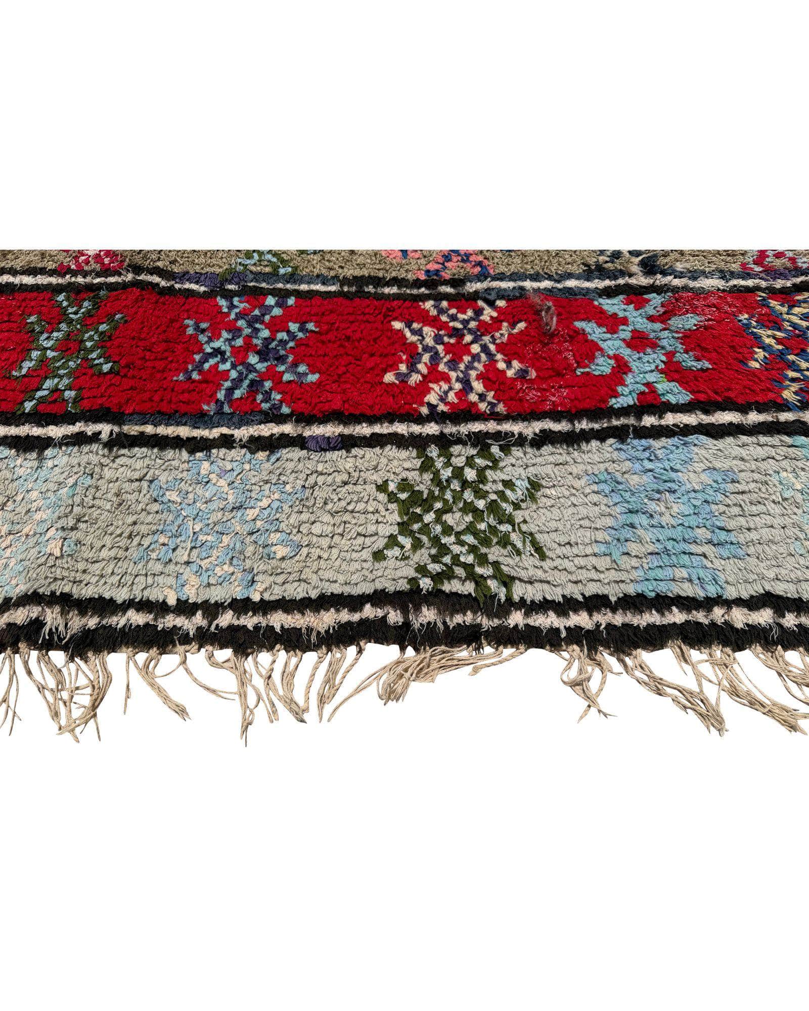 Colorful Vintage Moroccan Rag Rug | 4'8 x 6'2