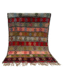 Colorful Vintage Moroccan Rag Rug | 4'8 x 6'2