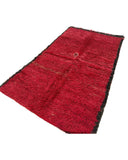 Deep Red Vintage Moroccan Shag Rug | 5 x 7