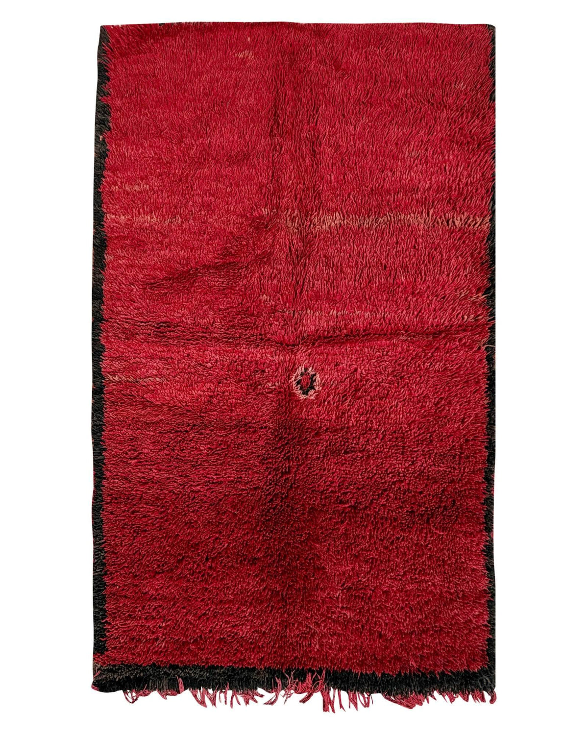 Deep Red Vintage Moroccan Shag Rug | 5 x 7