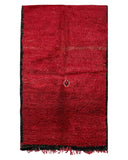 Deep Red Vintage Moroccan Shag Rug | 5 x 7