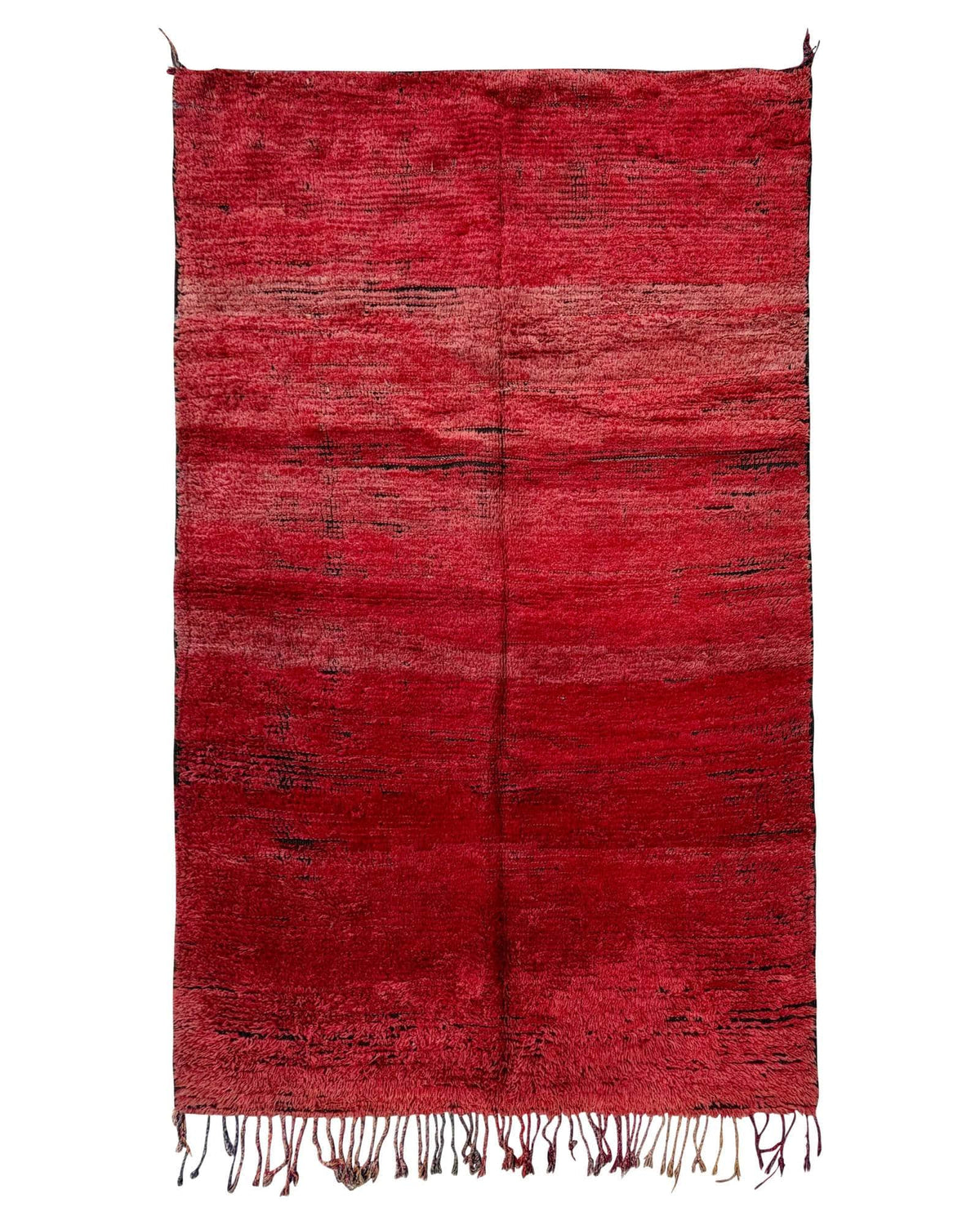 Deep Red Vintage Moroccan Shag Rug | 6x10