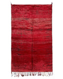 Deep Red Vintage Moroccan Shag Rug | 6x10