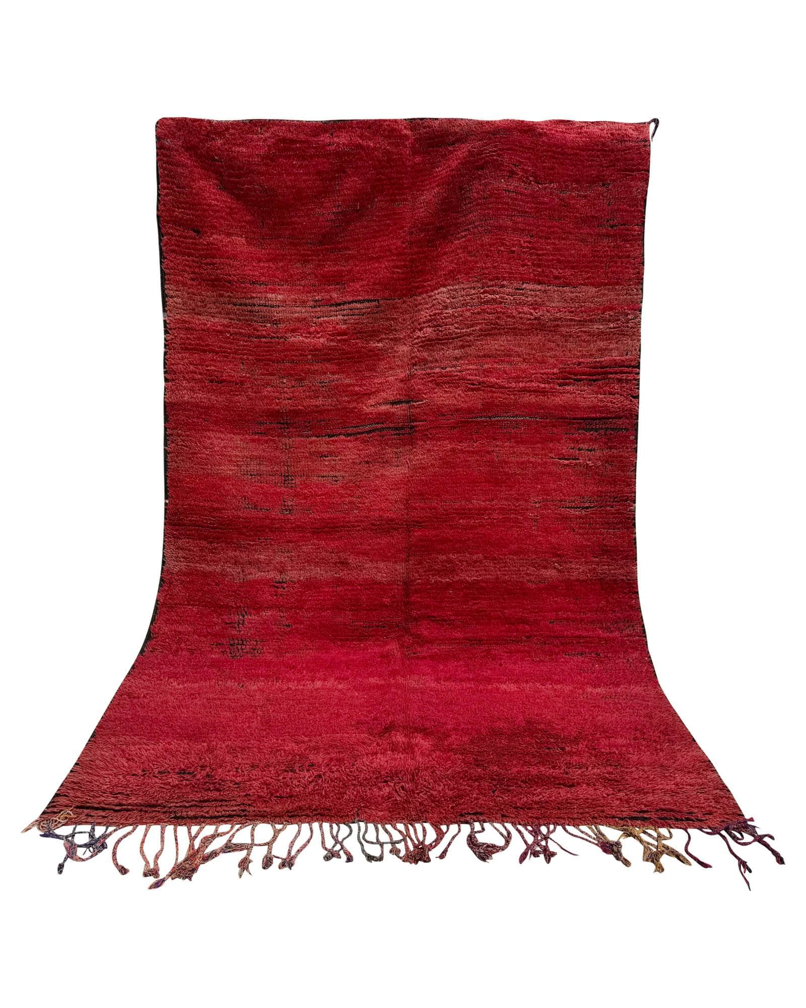 Deep Red Vintage Moroccan Shag Rug | 6x10