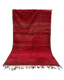 Deep Red Vintage Moroccan Shag Rug | 6x10