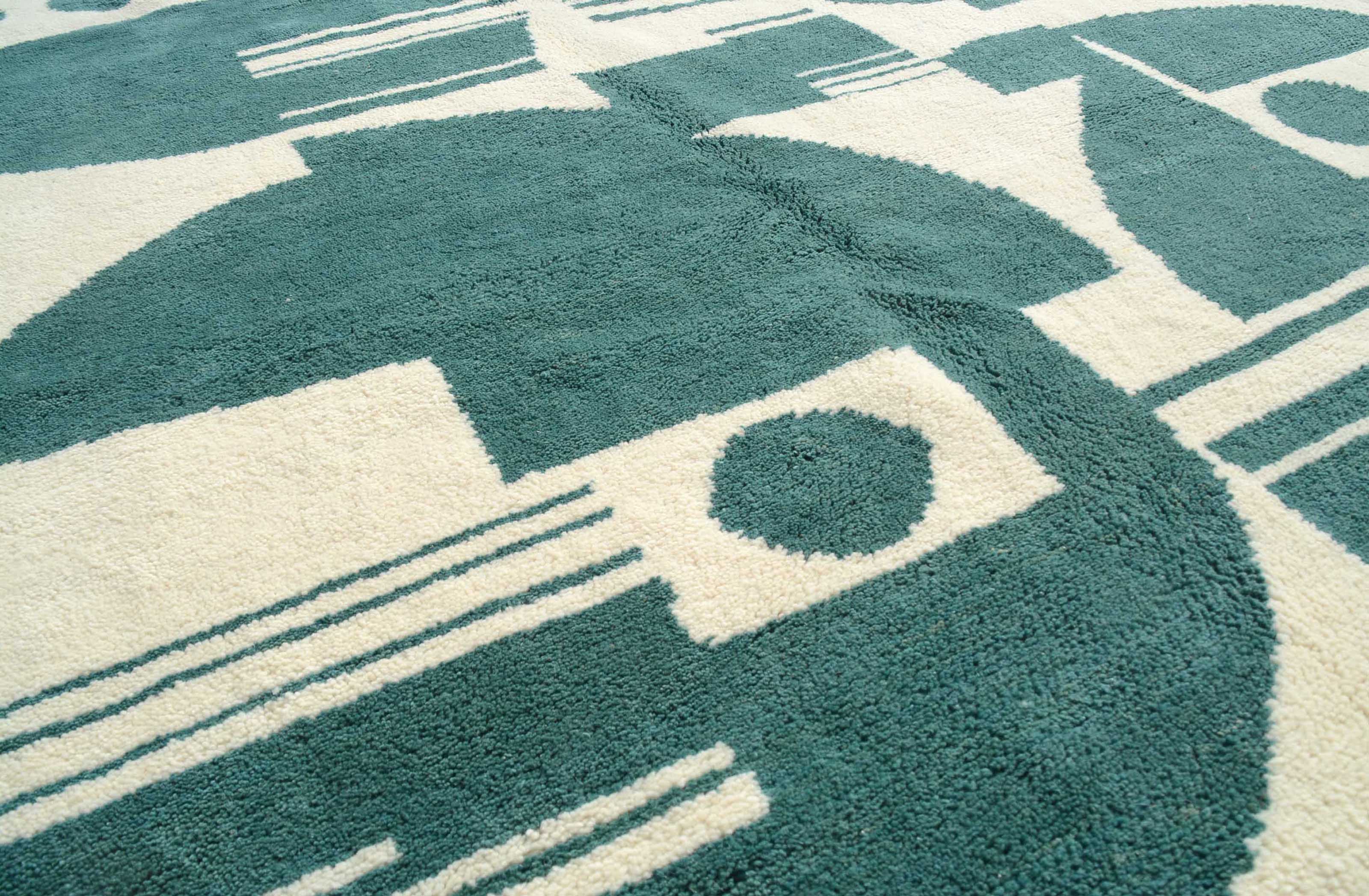 Discover Modern Azure: A Contemporary Teal Rug for Stylish Living Spaces