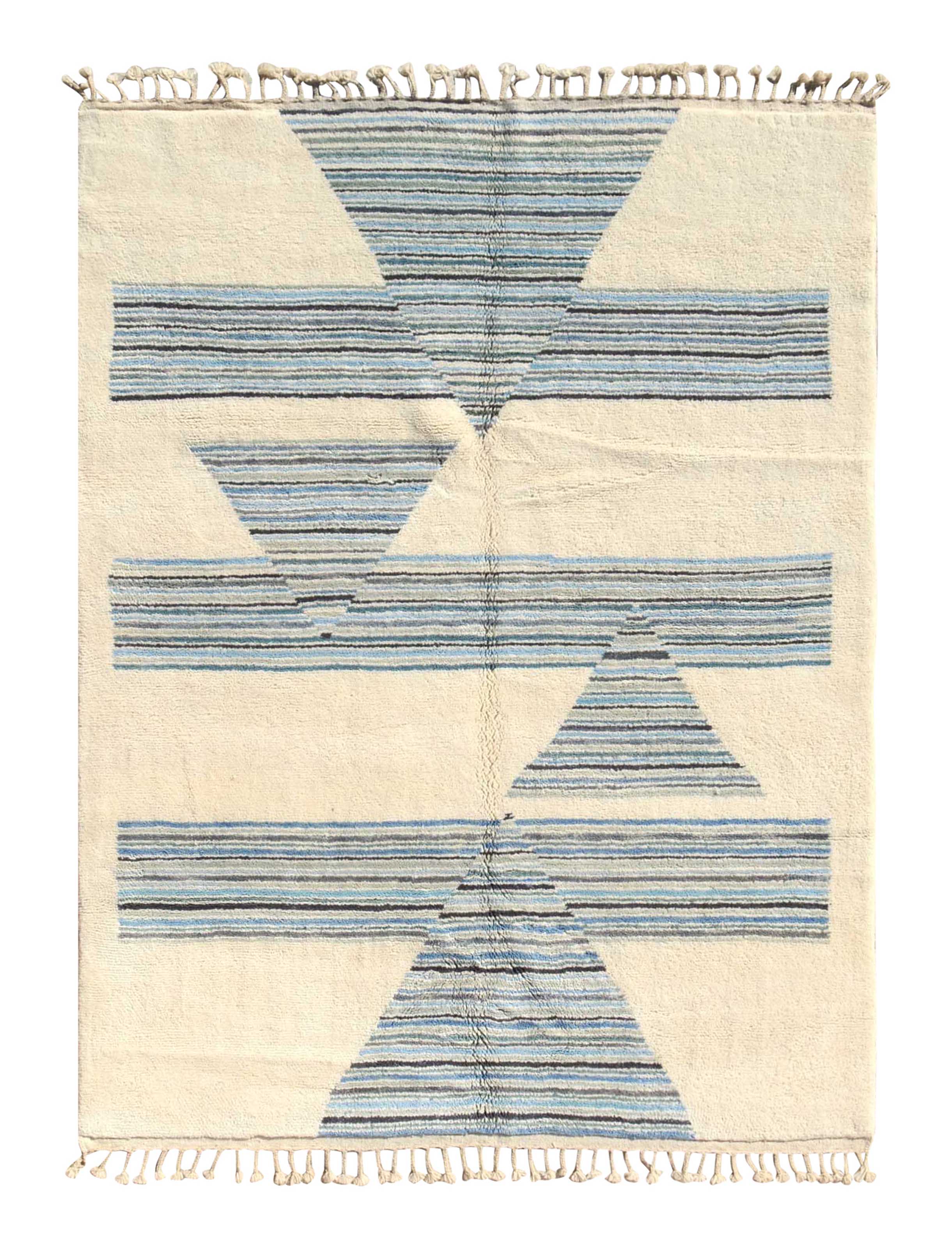 Discover Tranquility with Skyway - Handmade Blue Arrow Rugs