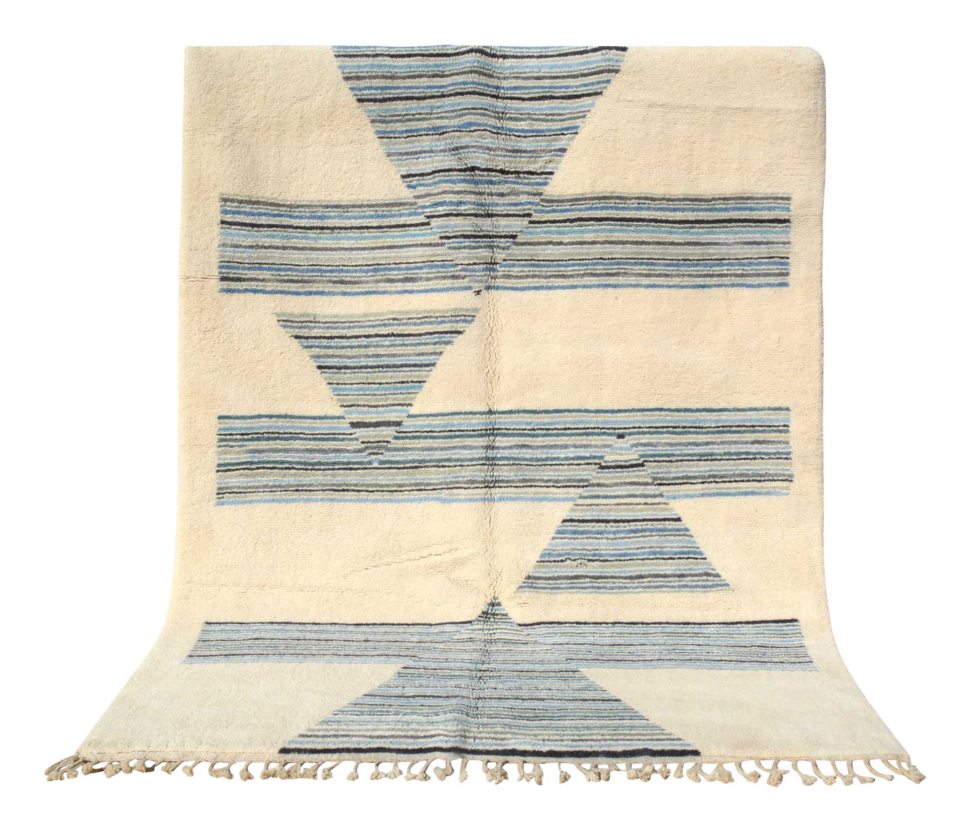 Discover Tranquility with Skyway - Handmade Blue Arrow Rugs