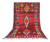 Firelight – Vintage Moroccan Rug in Ruby Red | Handmade Berber Tribal Design