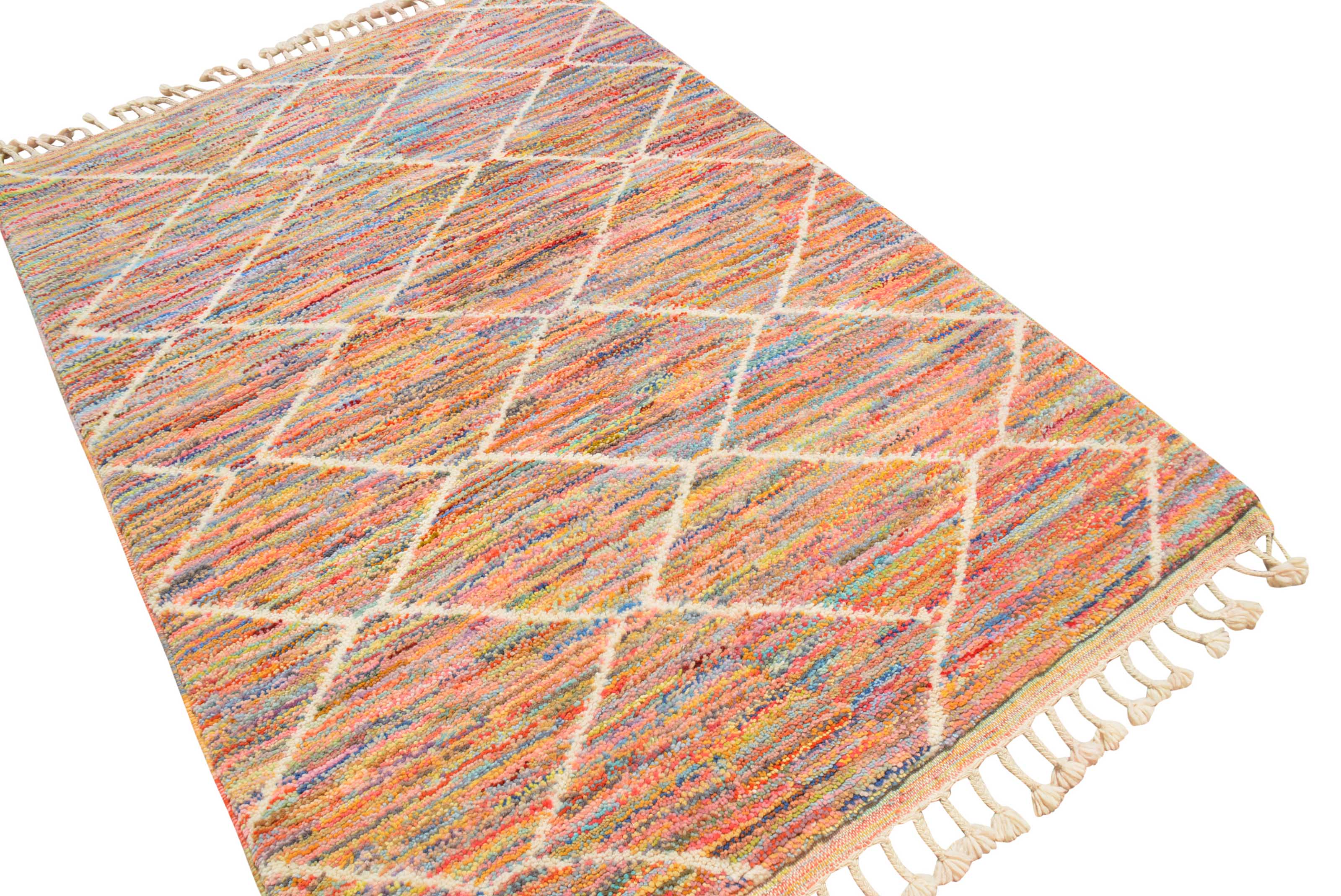 Flare | 4'2"x6' Vibrant Colorful Geometric Moroccan Area Rug